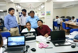 ADRCR NRC Hailakandi, Shri Amalendu Roy, ACS during a quality check inspection visit of documents in regards to Hailakandi district at Model NRC Seva Kendra (MSK) Ganeshguri, Guwahati - June, 2017.