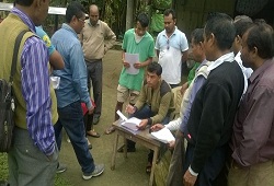 First day of Field Verification carried out by Bordoloibam NSK at Nowboicha Circle in Lakhimpur on 4th November, 2015.