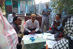 District Resource Person Hailakandi on quality check inspection of field verification results at Lala Circle - Jan, 2016.