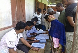 Re-verification of application forms organised at Bilaipur and Dhalcherra under Lala Circle in Hailakandi before final recording of FV results-May 3, 2015.