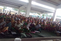 Women folks turn up in strength to attend a demonstration session on Filling-up of Application Form under Dudhnoi Circle in Goalpara on 16th June, 2015.