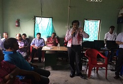 State Coordinator NRC, Shri Prateek Hajela (IAS), addressing LRCRs about Application Receipt at Gumi NSK in Goroimari revenue circle in Kamrup district on 10th June, 2015.