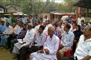 Public attends an awareness meeting at Habi Baranga Bari in Morigaon District