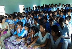Students attend an awareness camp held on NRC Updation organised at a Higher Secondary School under Halem Circle in Sonitpur that concluded recently.