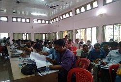 LRCRs, CRCRs, ACRCRs, LOs and CPSs attend a demonstration session on Application Form Fill up and Receipt organised at Diphu, Karbi Anglong on 4th June, 2015.