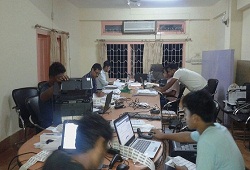 System integrators at work until late night in Udalguri on 15th August, 2015.