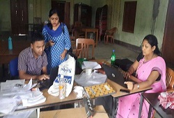 A still from the ongoing phase - processing of Application Forms in Thelamora GP in Sonitpur District on 16th August, 2015.